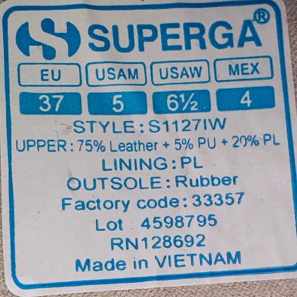 Superga Club S Full Comfort White Leather Lace Up Low Top Sneaker 2843 Size 6.5 - Picture 11 of 13